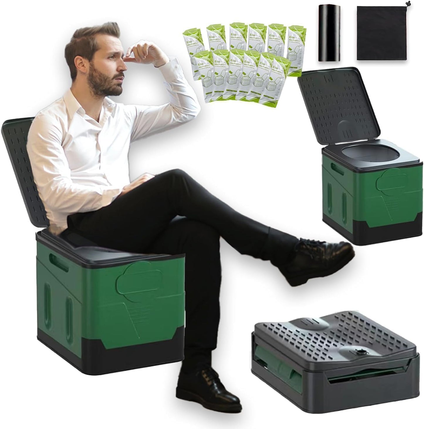 500lbs Capacity Folding Camp Toilet - JJSHUANL