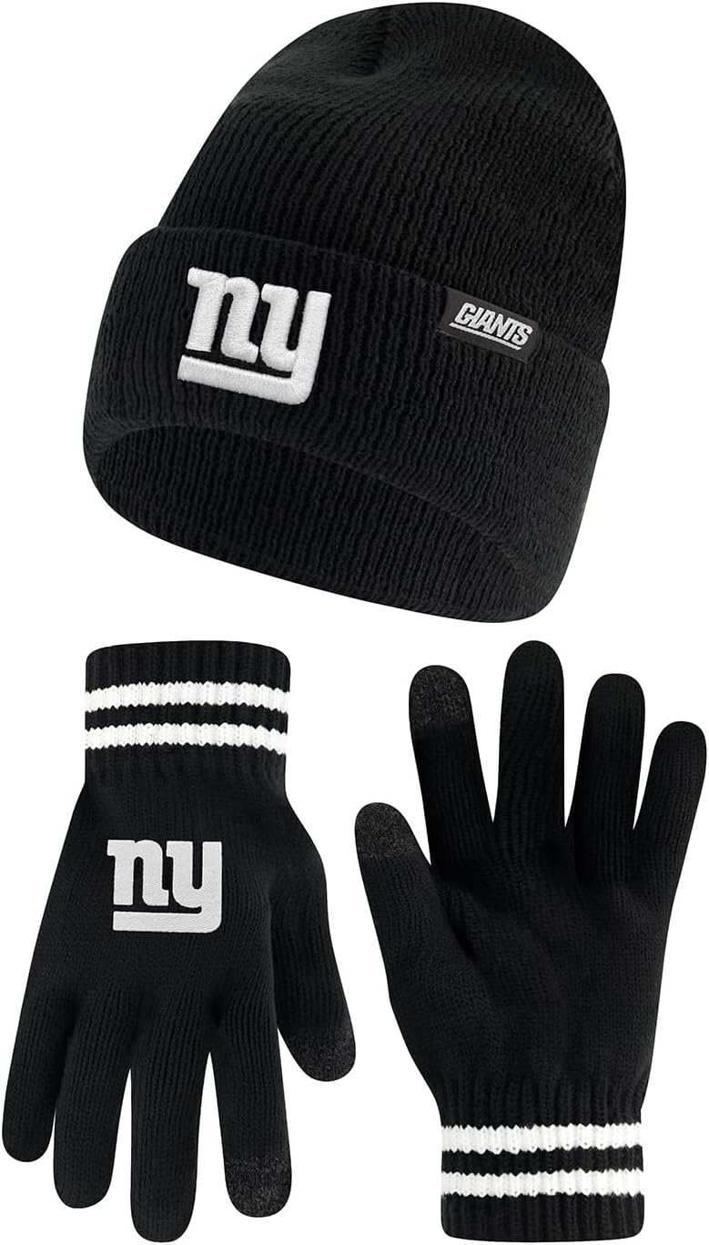 Ultra Game NFL Super Soft Marled Winter Beanie and Gloves Set