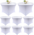 White Round Table Skirt 60in x 30in - 8 Pack Fitted Spandex Covers