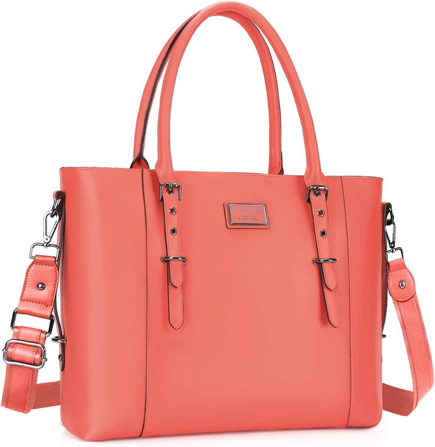 MOSISO PU Leather Laptop Tote Bag for Women, Stylish & Spacious