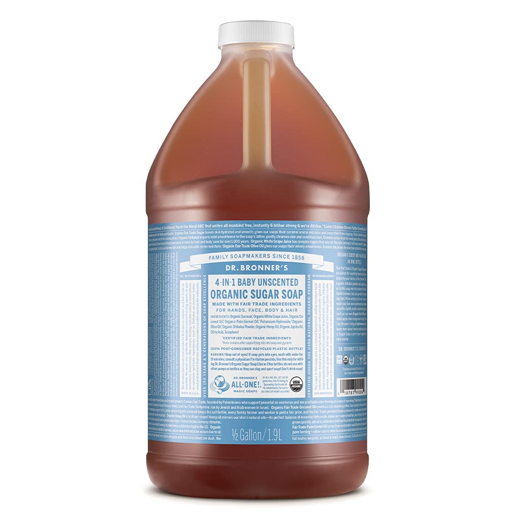 Organic Sugar Soap for Baby Unscented - Nourishing Cleanser