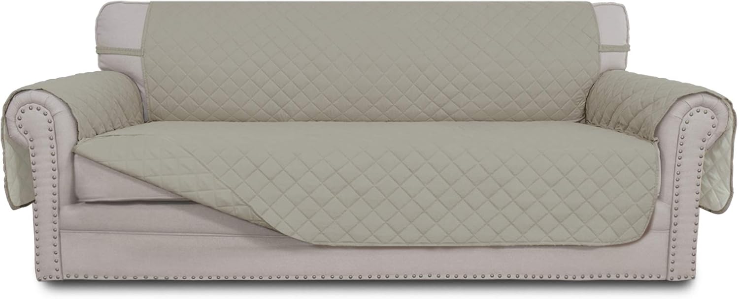 Easy-Going Reversible Couch Cover for 3 Cushion Sofa Protection