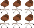 Rolling Stool Set of 6 Ergonomic Swivel Seats - Adjustable Height