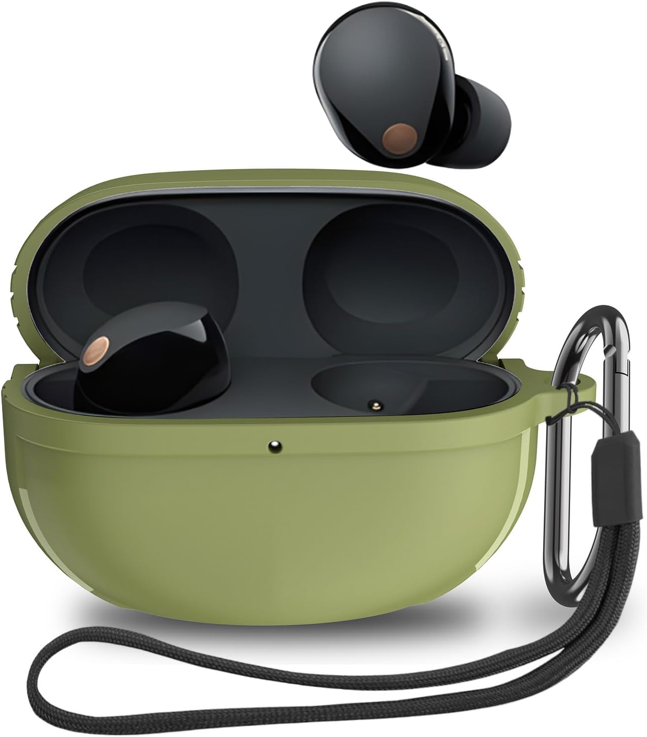 Secure Sony Earbuds Case with LED Display - Olive