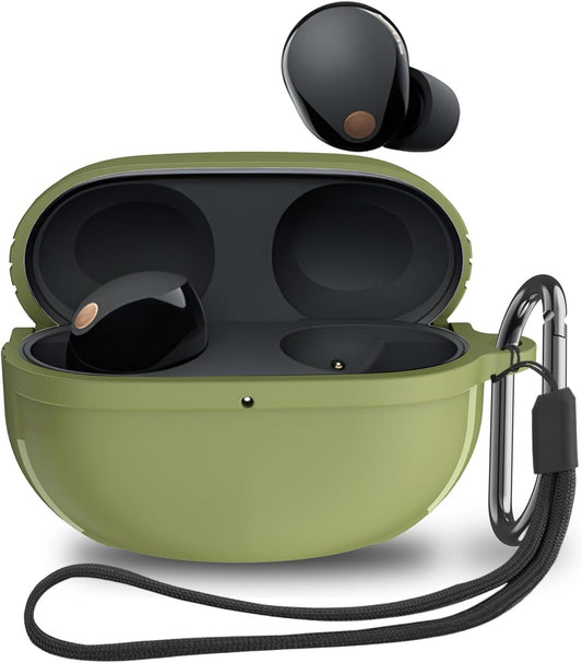 Secure Sony Earbuds Case with LED Display - Olive