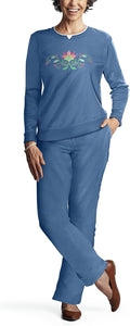 Pembrook Womens Sweat Suits Two-Piece - Soft Embroidered Fleece Set