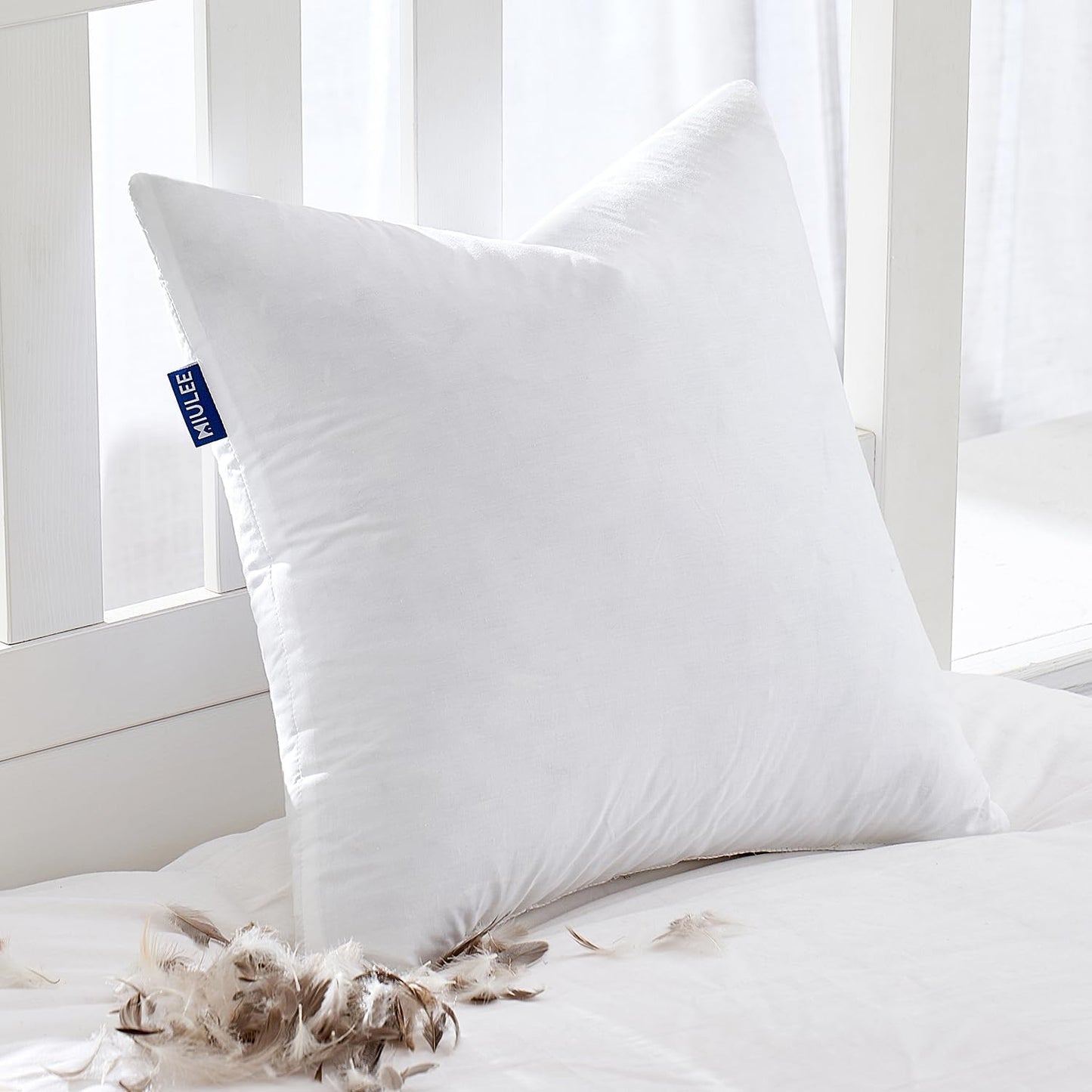 MIULEE Feather Pillow Insert 26x26 for Fluffy Comfort