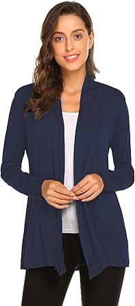 Lightweight Long Sleeve Cardigan for Women - Soft Drape Style