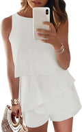 Dokotoo Womens Summer Jumpsuits 2025 Casual Ruffle Chiffon