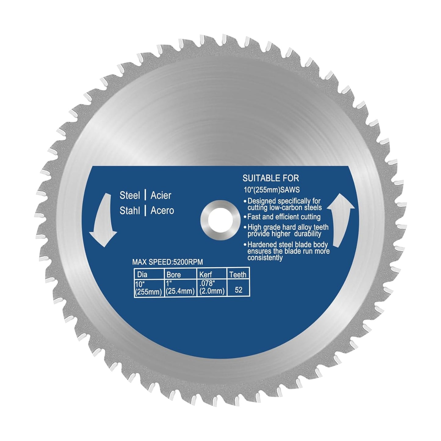 10 Inch Metal Cutting Saw Blade for Evolution Rage3 and More