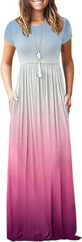 AUSELILY Women's Short Sleeve Loose Maxi Dress - Comfortable Summer as