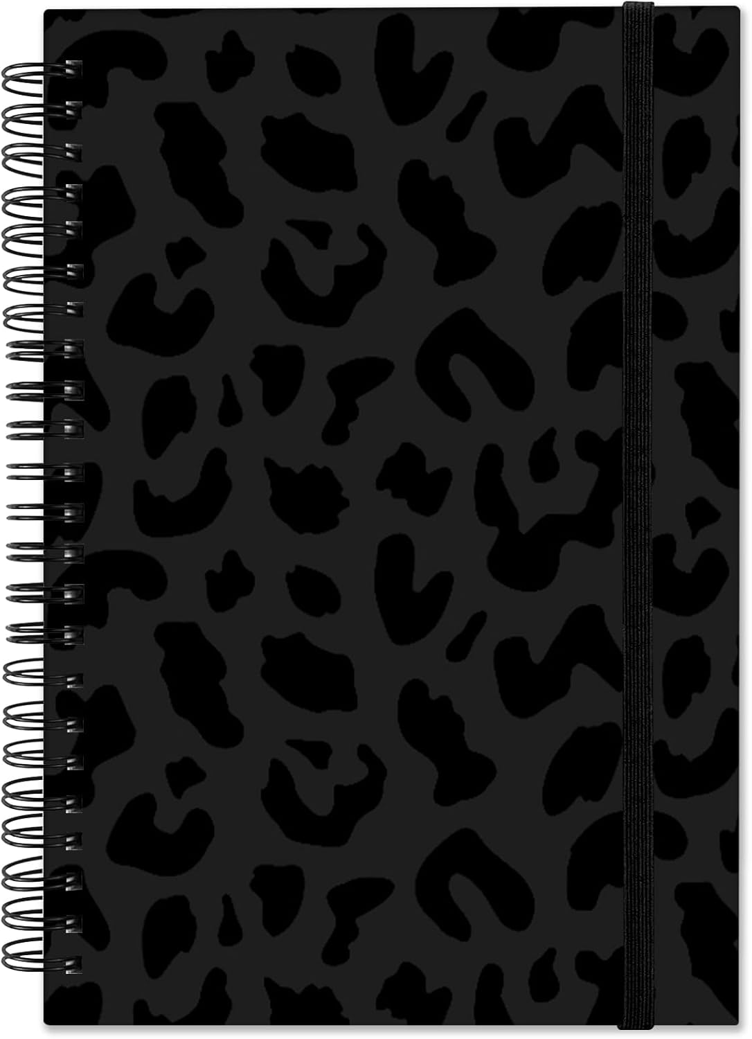 A5 Hardcover Notebook for Girls - Aesthetic Black Leopard Design