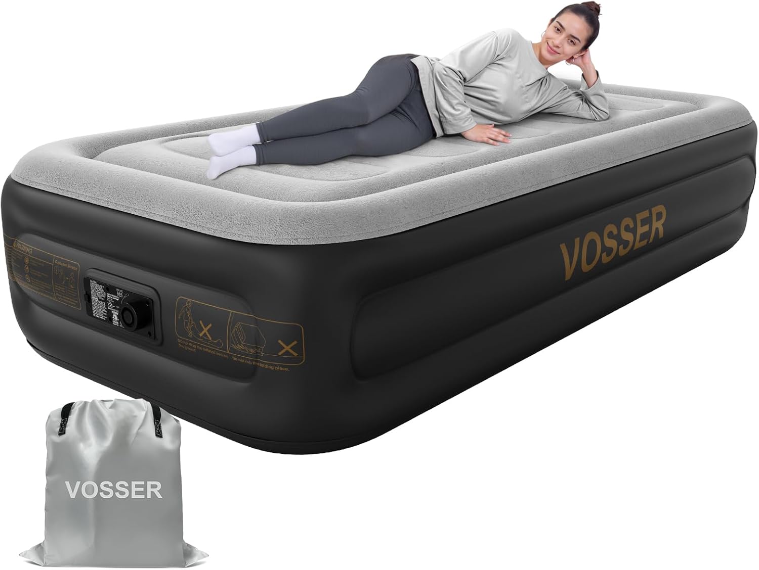 Twin Air Mattress with Built in Pump for Home and Camping