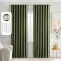 MIULEE Olive Green Back Tab Blackout Curtains 90 in - Room Darkening