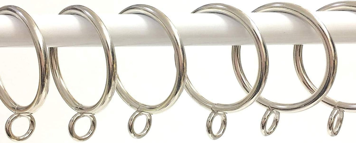 Jocon Silver Curtain Rings - Pack of 28, 1.5 Inner Diameter