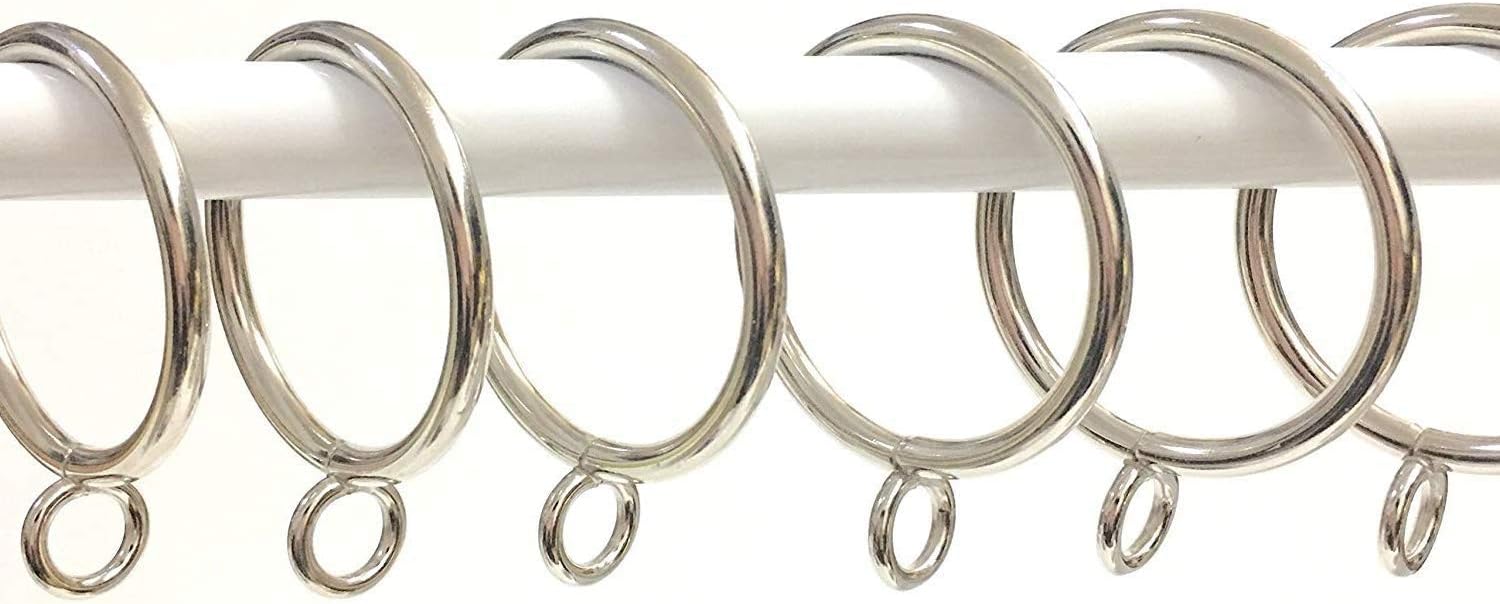 Jocon Silver Curtain Rings - Pack of 28, 1.5 Inner Diameter