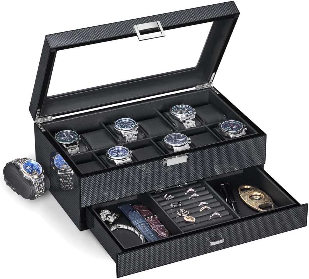 BEWISHOME Luxury Watch Case - organize in style!