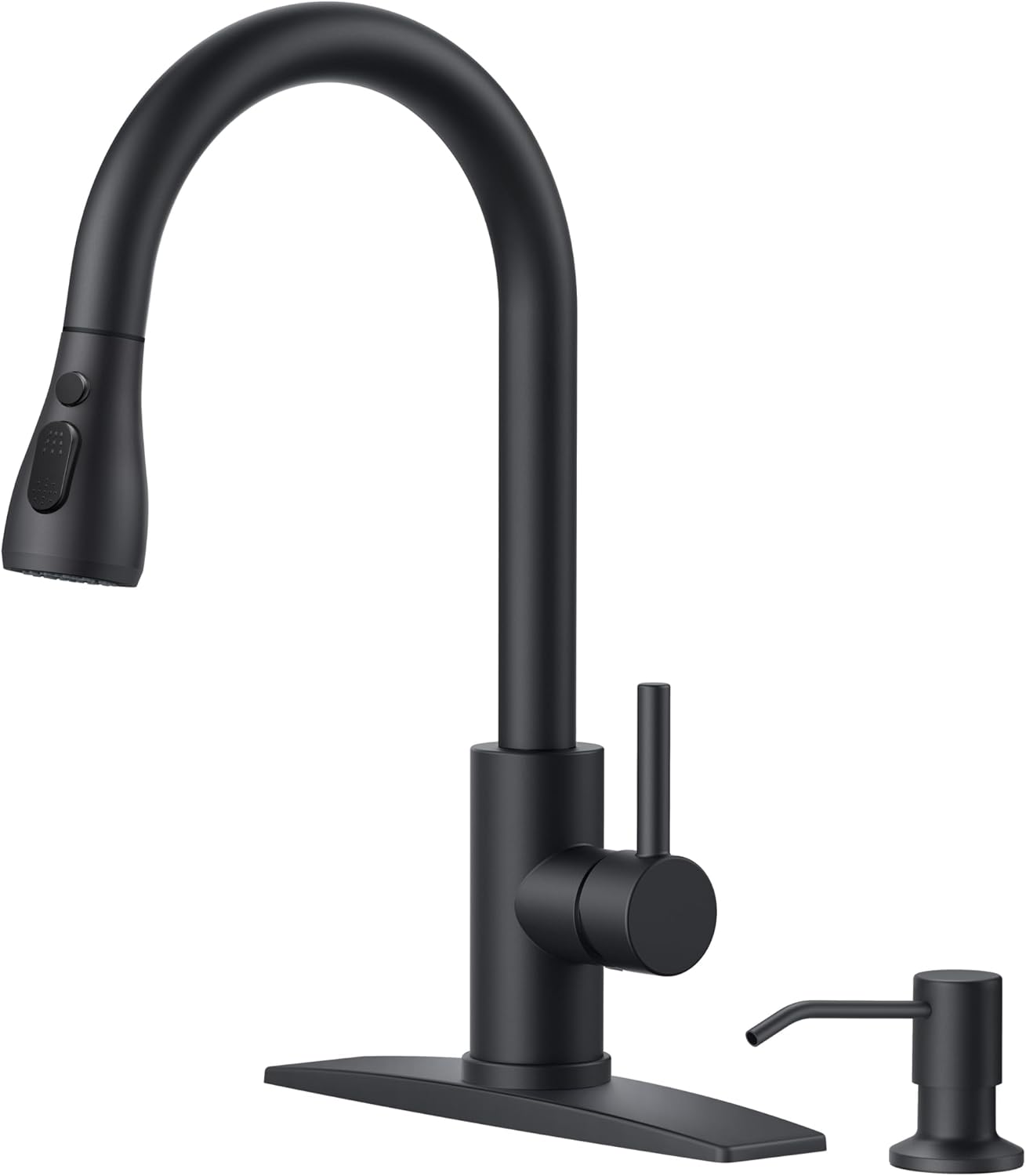 FORIOUS Black Kitchen Faucet with Soap Dispenser for Your Home