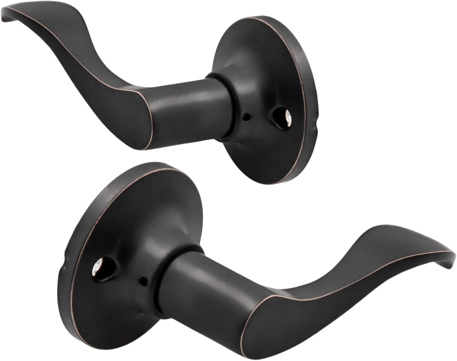 Dummy Lever Door Handle Pack of Two in Oil Rubbed Bronze Finish
