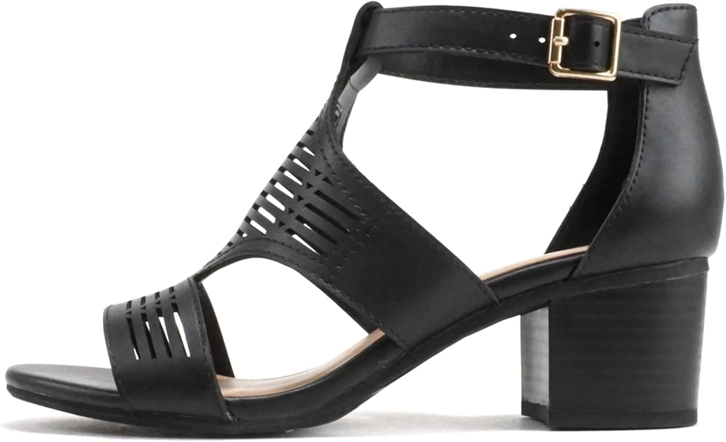 Soda Norway Women Open Toe Low Block Heel Sandal with Strap