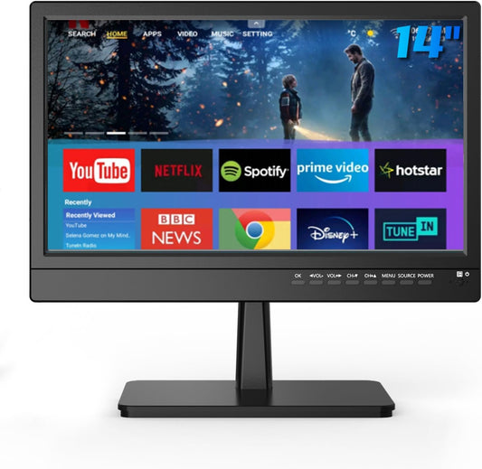 Compact 14in Feihe Smart TV: Built-in APP, HD Screen for Home & RV