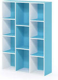 Furinno Luder 11-Cube Bookcase White/Light Blue - Smart Storage