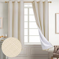 Diraysid 100% Blackout Light Beige Linen Curtains W38 x L54 in