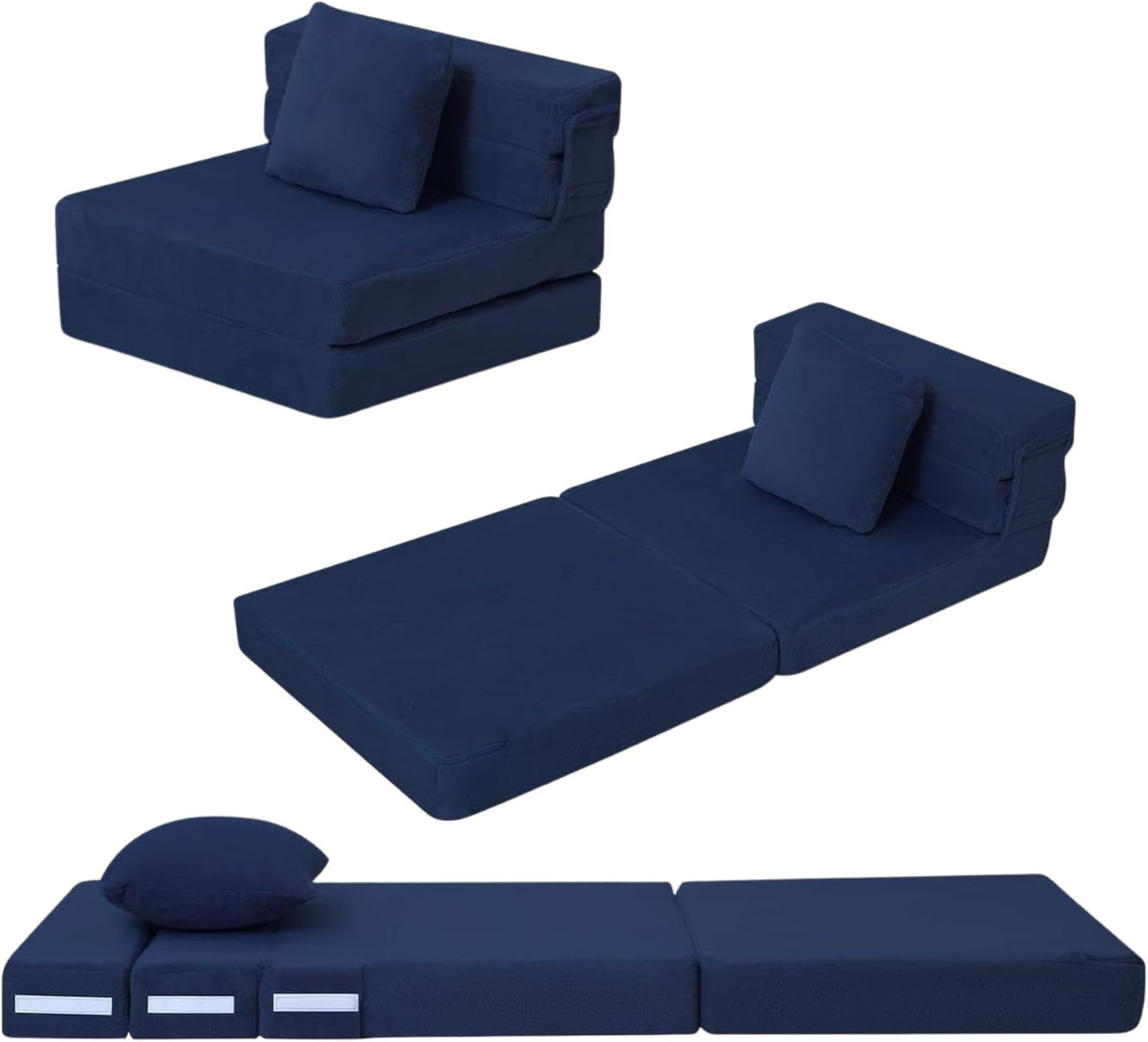 MeMoreCool Foldable Futon Chair Bed for Kids - Comfy & Portable