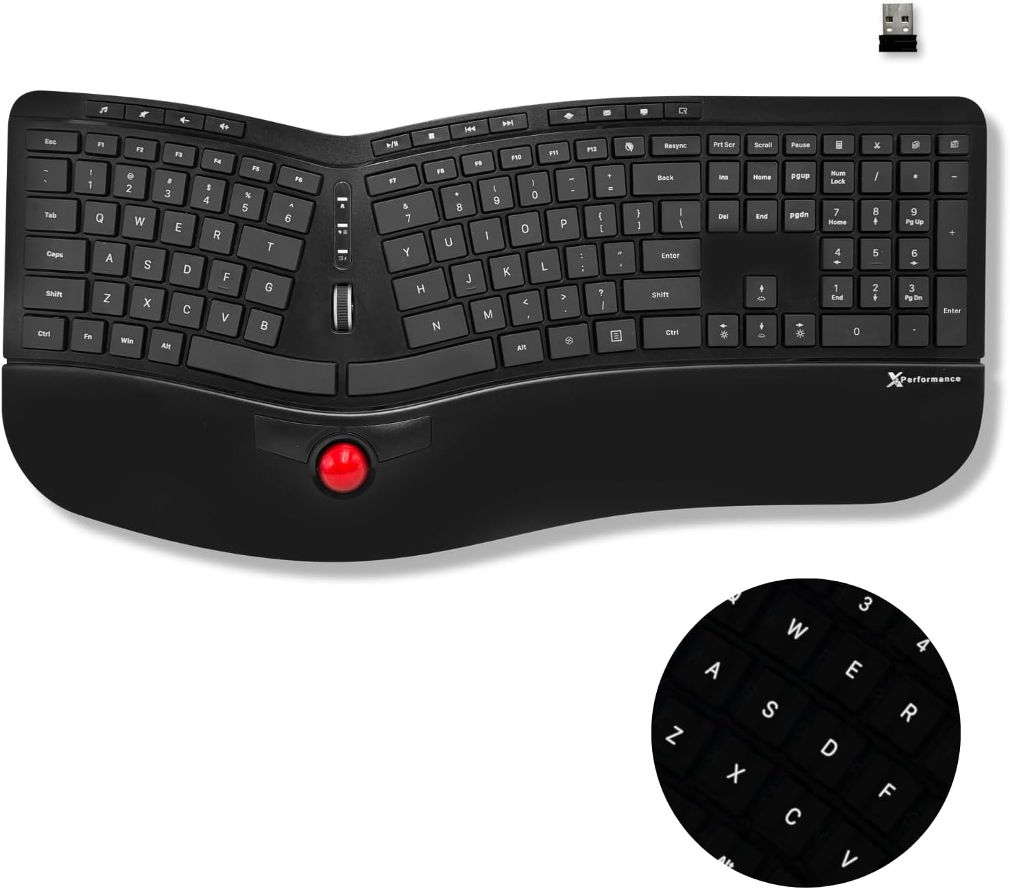 Rechargeable Backlit Keyboard with Trackball - X9 Performance