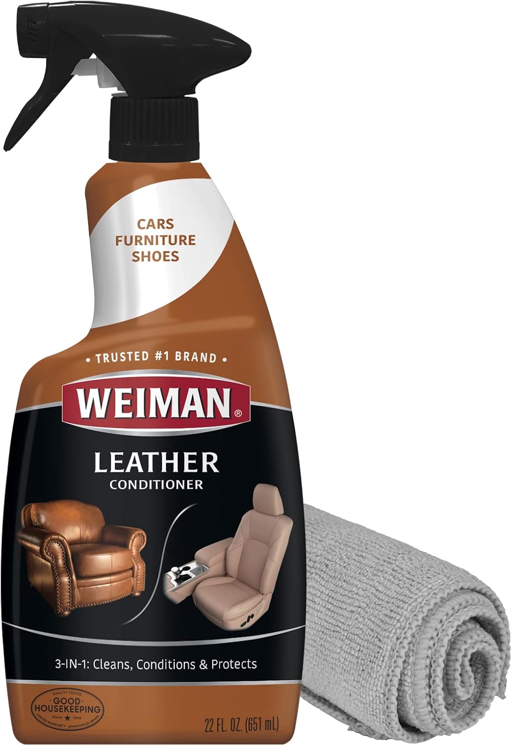 Weiman 3-in-1 Leather Care Kit + Microfiber Towel
