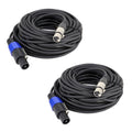 Pack of 2 30 ft Speakon Male to XLR Female Cable - Secure Audio