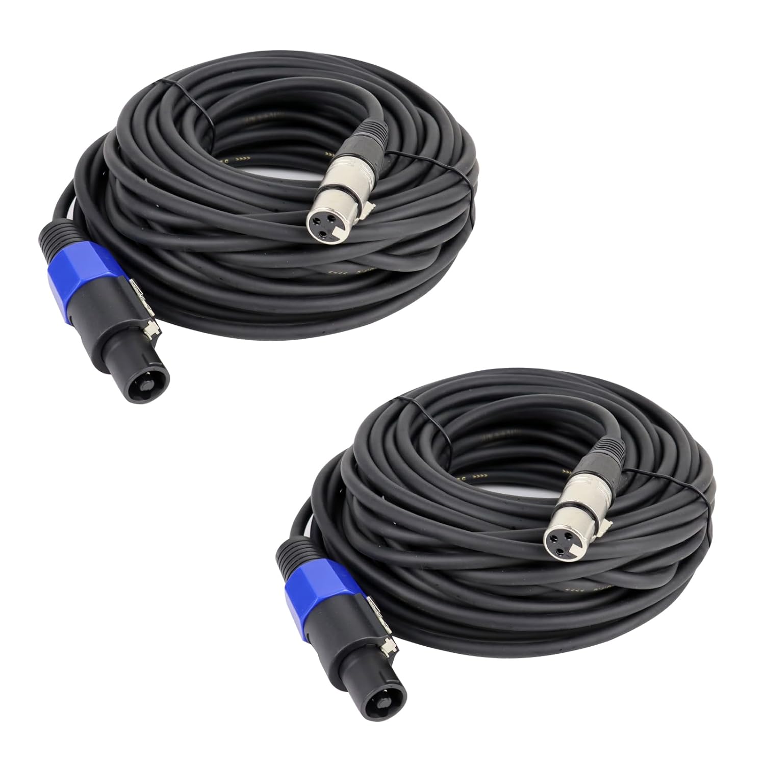 Pack of 2 30 Feet Speakon Male to XLR Female Cable for Audio