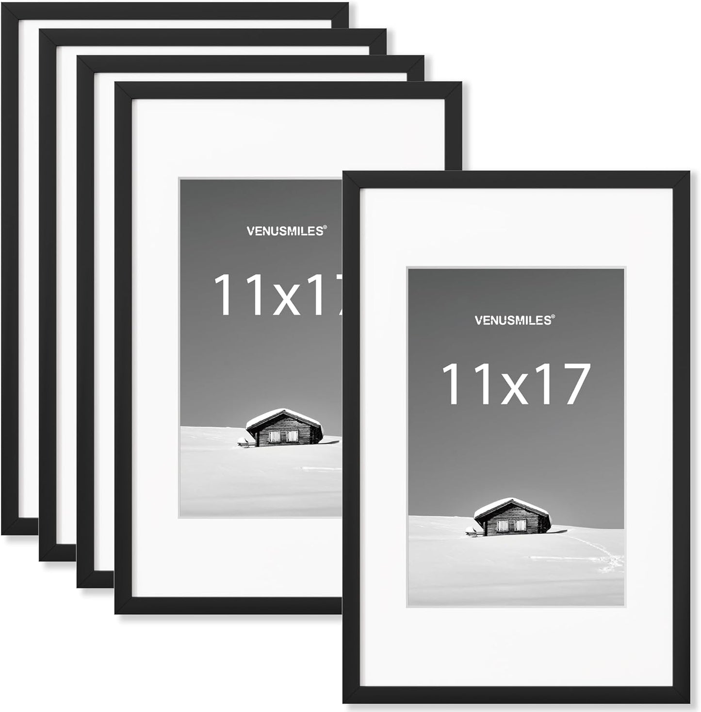 11x17 Picture Frame Set - Versatile Black Frames for Display