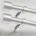 Silver Curtain Rods 2 Pack 48 to 84 in Adjustable Heavy Duty - Easy