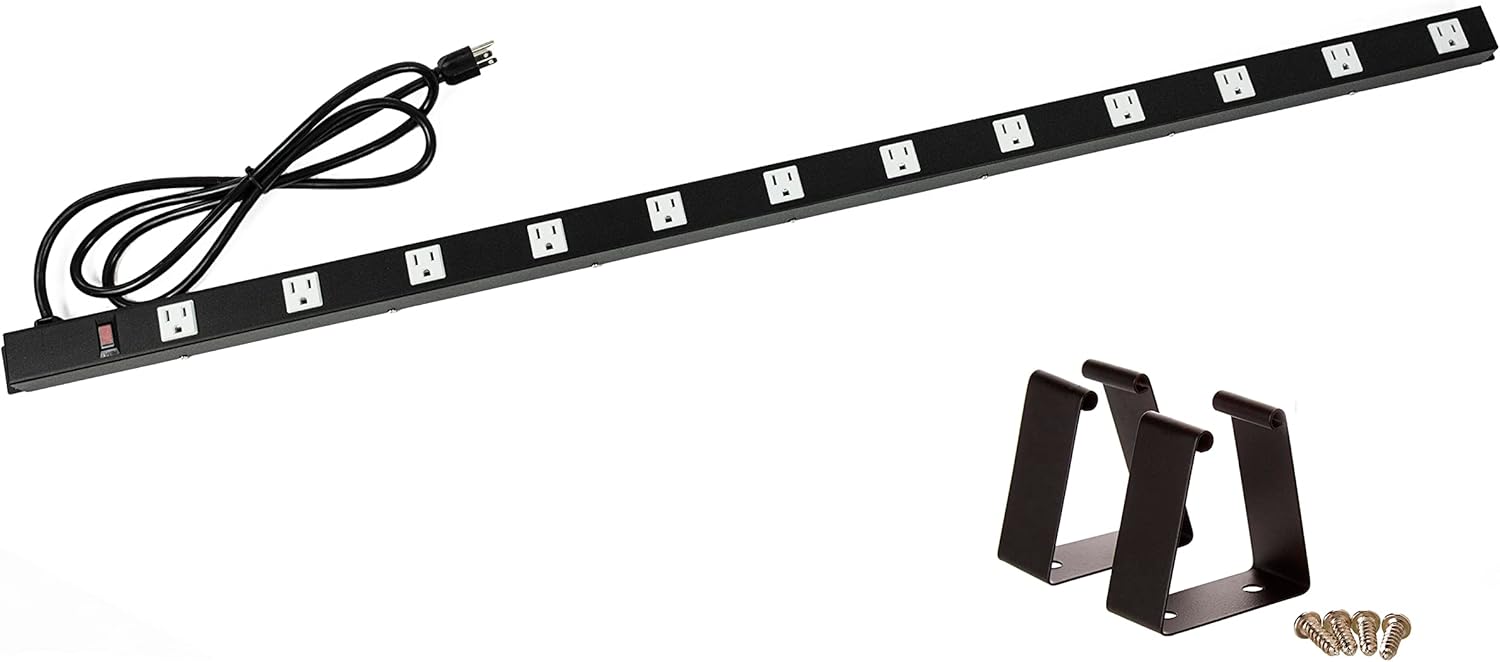12 Outlets 4 Feet Heavy Duty Metal Surge Protector Power Strip