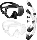 Bairuifu Frameless Snorkel Mask and Dry Top Snorkel - 180 View