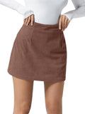 Womens Corduroy Mini Skirt High Waisted A-line - Casual Fit