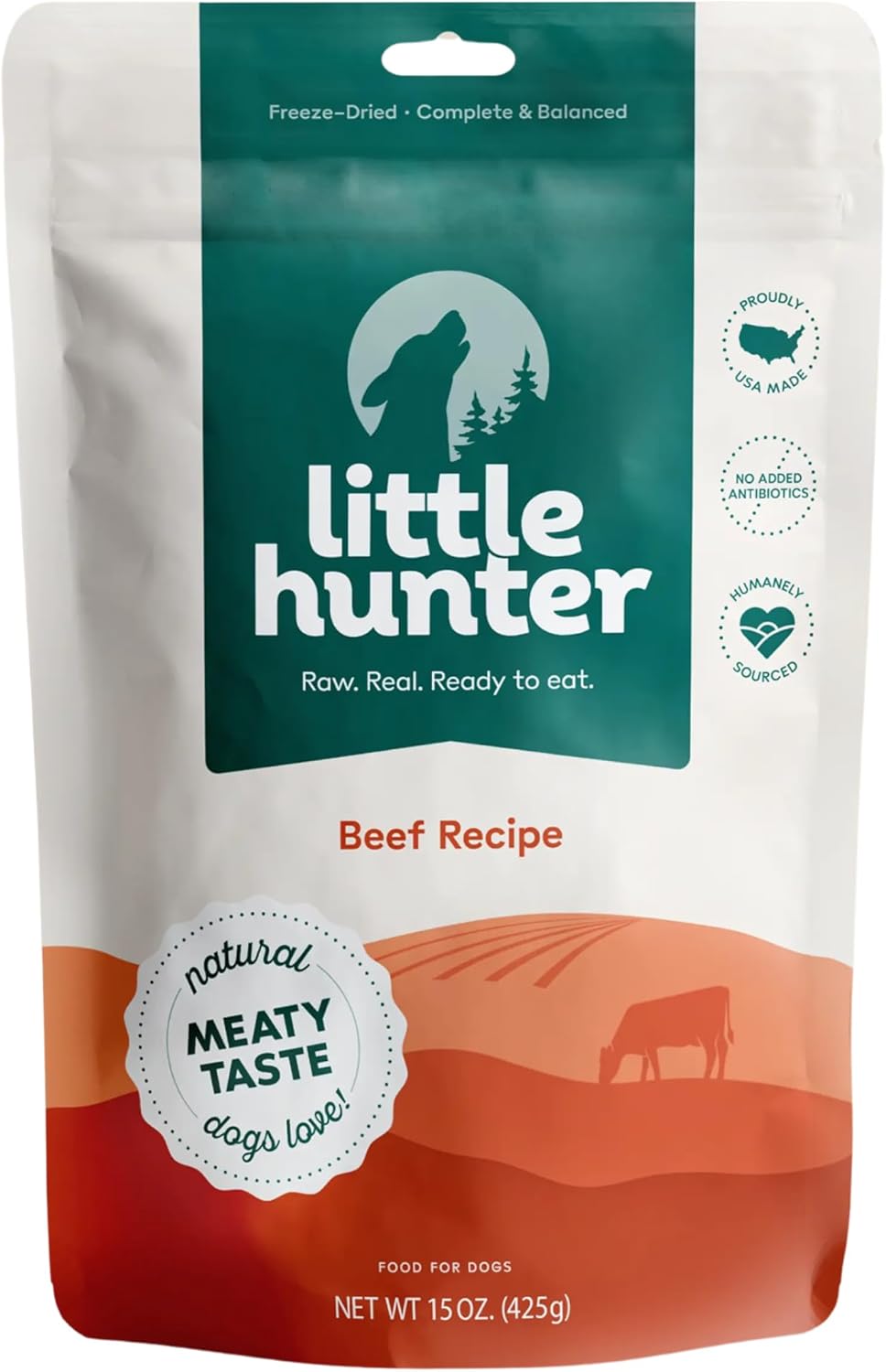 Little Hunter Freeze Dried Dog Food Raw USDA Beef for Dogs