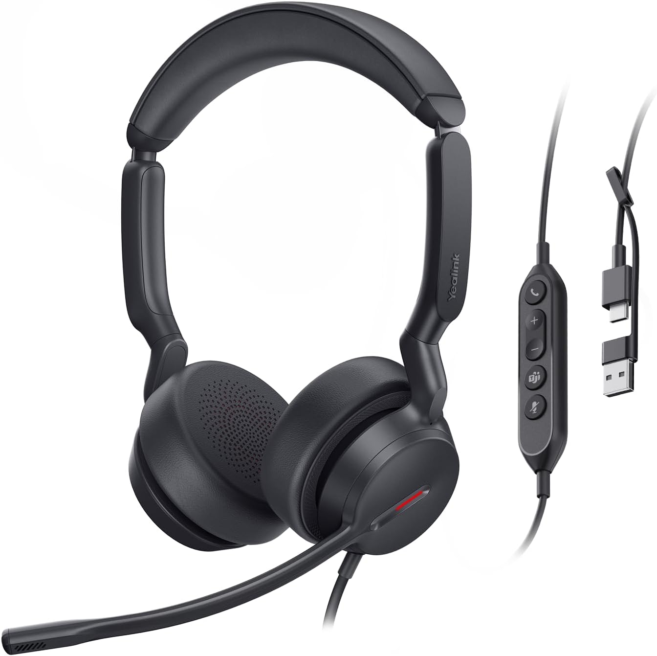 Yealink UH44 USB Wired Headset with Dual Noise Cancelling Mics