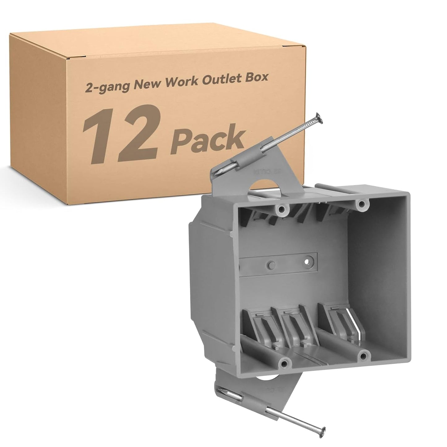 2-Gang PVC New Work Outlet Box for Safe Electrical Installations