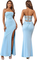 Sexy Strapless Bodycon Maxi Dress for Wedding Guests and Parties