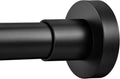 Shower Curtain Rod Tension 43-73 in Matte Black - Never Rust No Drill