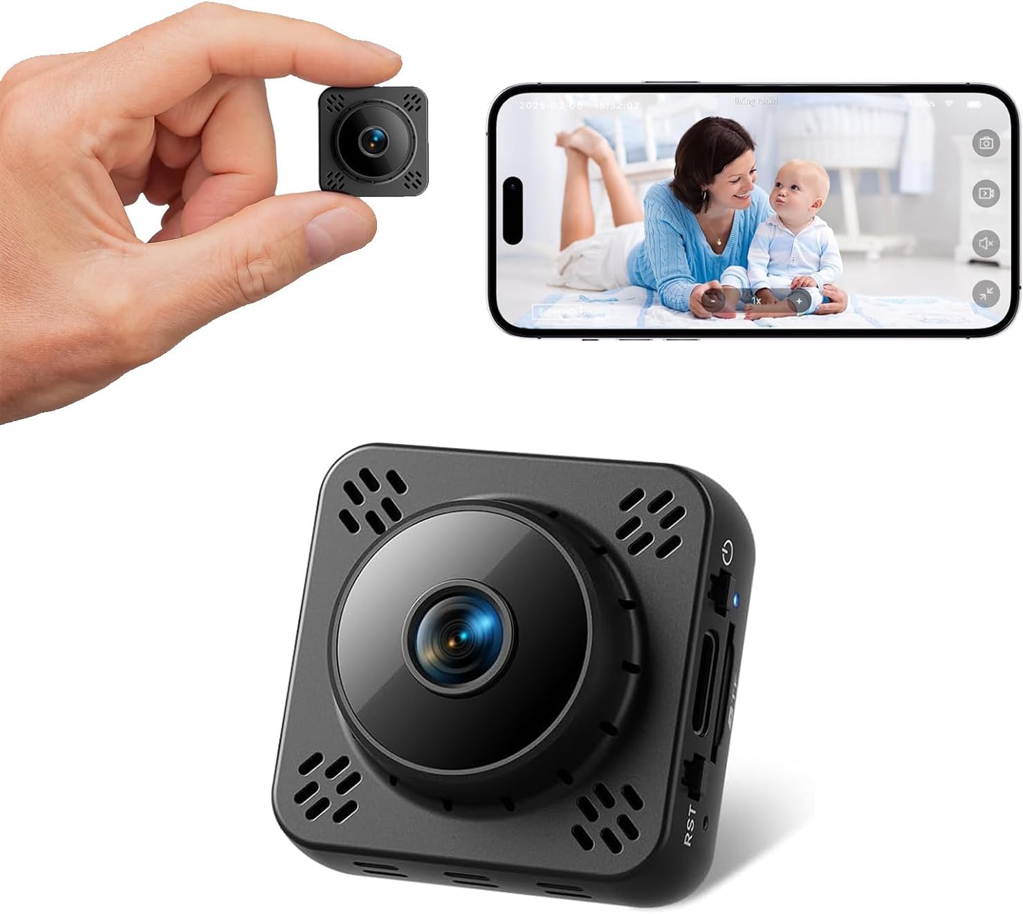 Shibet 4K Mini Spy Cam - 1-Year Cloud Storage, Motion Detection