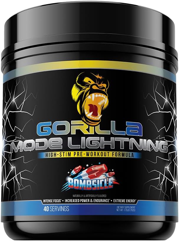 Gorilla Mode Lightning Pre-Workout for Extreme Energy and Focus