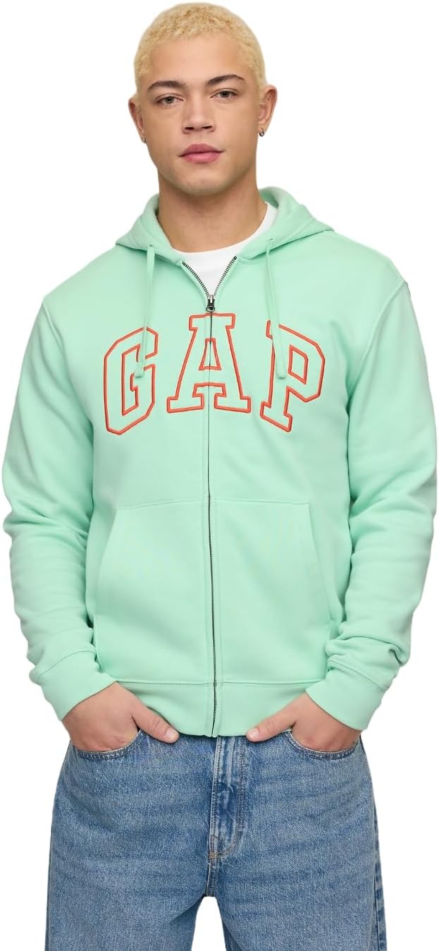GAP Men's Heritage Logo Full Zip Hoodie - Stay Cozy in Style!