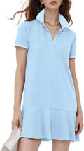 Flygo Womens Polo Dress Collared Short Sleeve Mini - Sporty Summer all