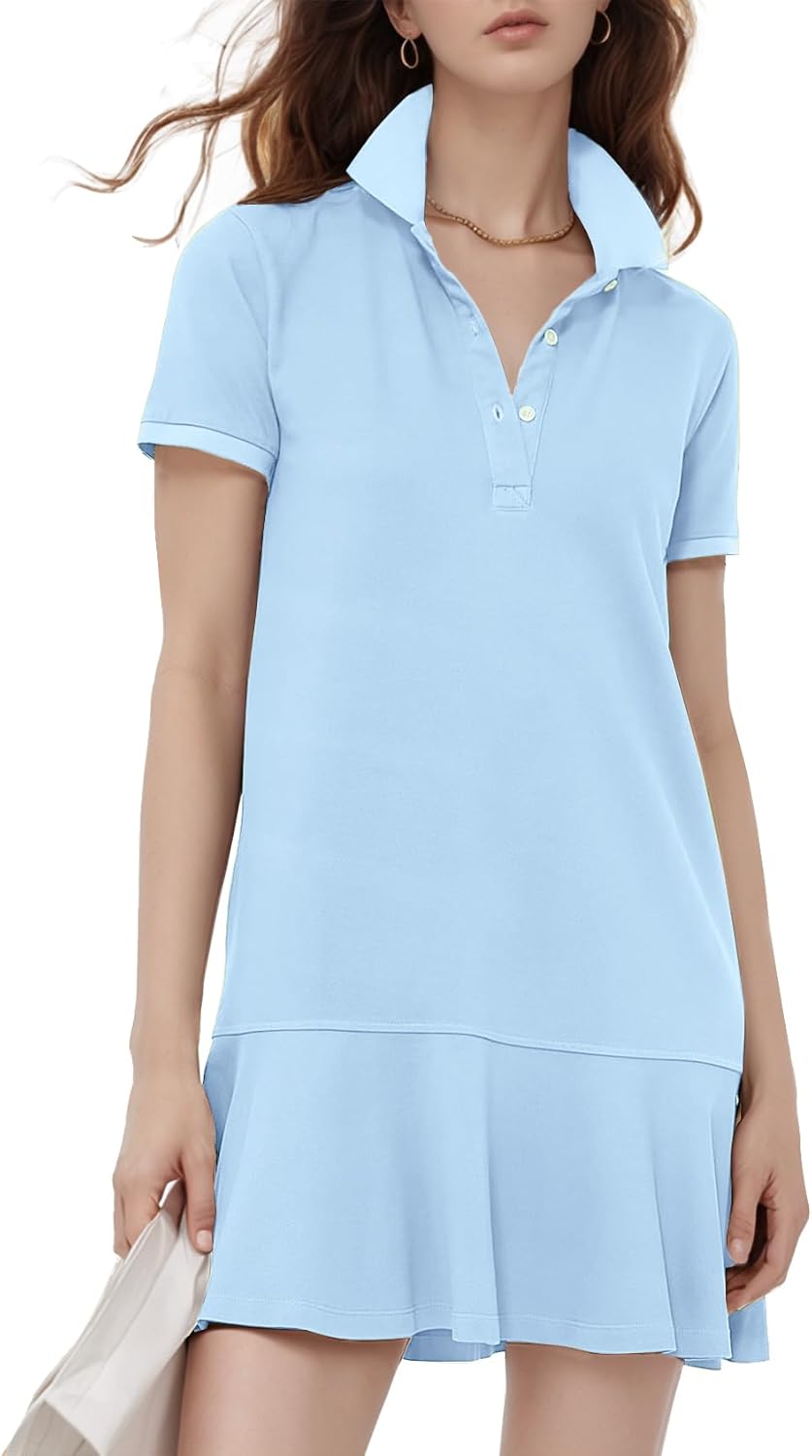 Flygo Womens Polo Dress for Golf Tennis and Summer Fun