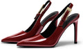 Coutgo Women's Slingback Patent Leather Stiletto Pumps - Chic Fit
