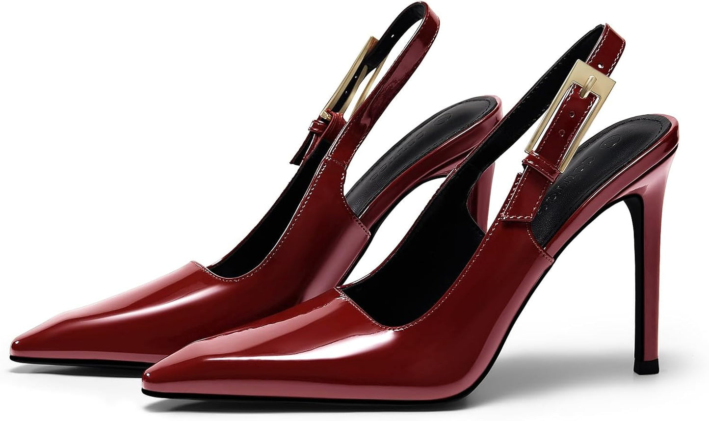 Coutgo Women's Slingback High Heels for Elegant Dress Styles