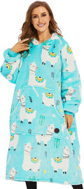 THREE POODLE Wearable Blanket Hoodie for Adults - Oversized Sherpa